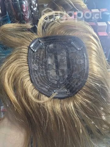 Postizo de cabello humano, con flequillo tono 8 - Imagen 4