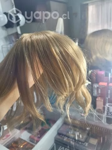 Postizo de cabello humano, con flequillo tono 8 - Imagen 2