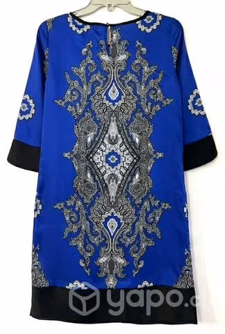 Vestido Túnica No Elástico Mor Talla S Azul Rey