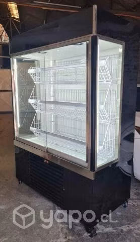 Vitrina refrigerada mural verdulera tres canastos