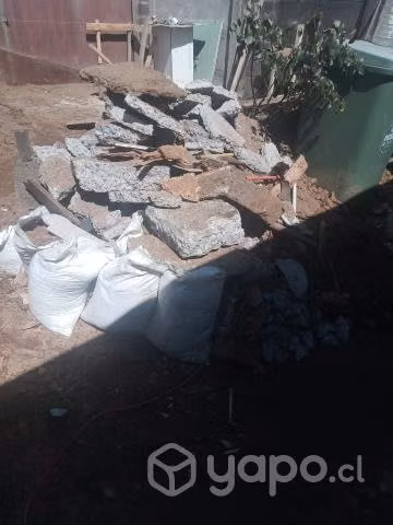 tierra en saco y concreto