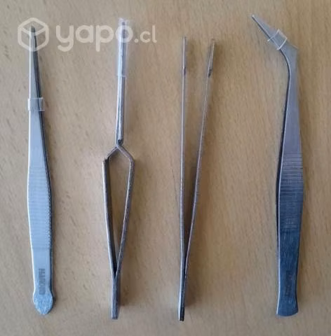 Pinzas metálicas para manualidades; set 4 piezas