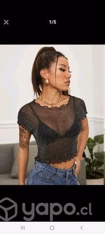 Top malla brillante talla S/Mespecial para fiesta