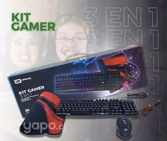 Kits gamer luz led. Pas mouse, teclado y mouse usb