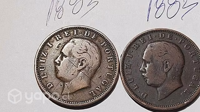 2 monedas año 1883 XX REIS Portugal
