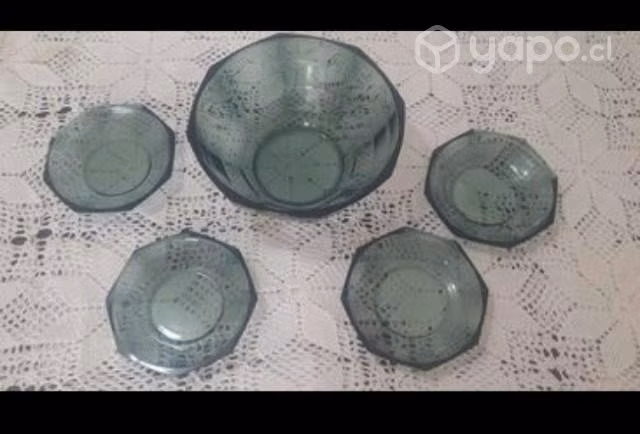 Juego de postre octágonal antiguo años 40 - Imagen 3