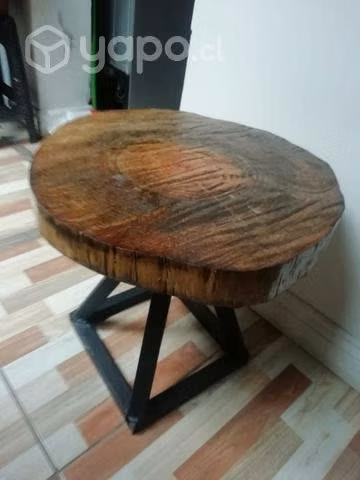 Mesa de centro con rodela de madera
