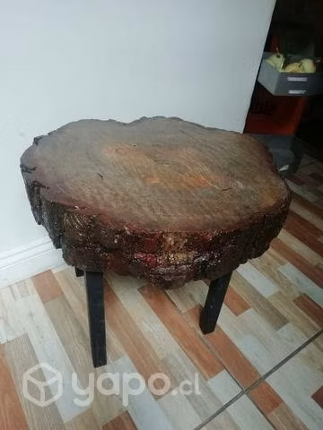 Mesa de centro con rodela de madera