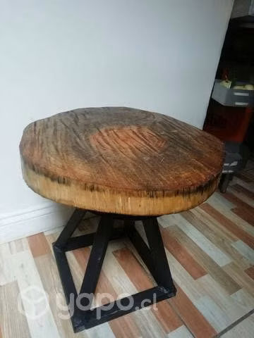 Mesa de centro con rodela de madera