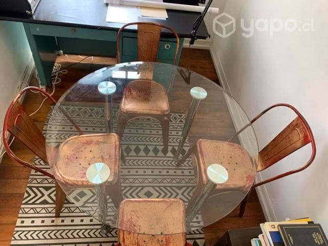 Comedor Vidrio/Metal 4 pers