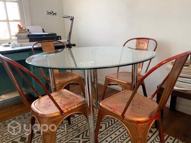 Comedor Vidrio/Metal 4 pers