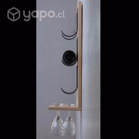 Repisa Porta vinos para 2 botellas y 4 copas - Imagen 2
