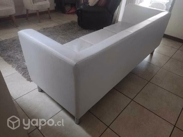 Sofa Blanco 3 cuerpos ecocuero blanco