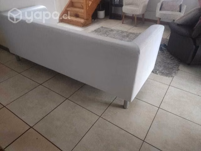 Sofa Blanco 3 cuerpos ecocuero blanco