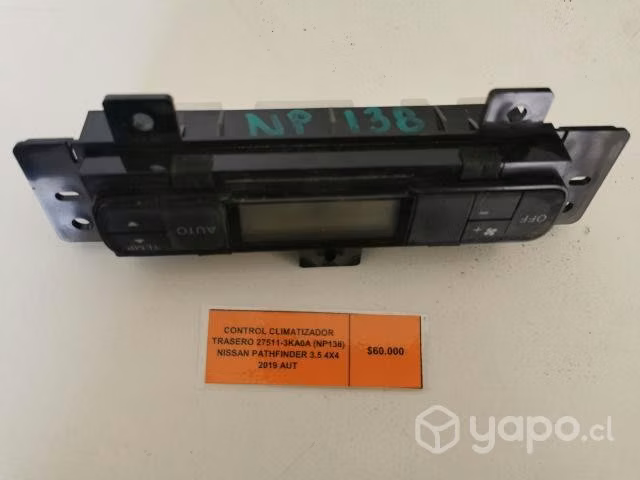Control Climatizador Tras Nissan Pathfinder 2019
