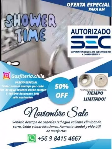 Destape de tuberías de agua caliente