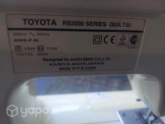 Maquina de coser portátil marca toyota - Imagen 3