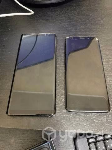 Samsung S9 y Note 8 con una laptop HP