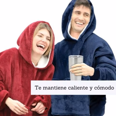 Polerón Azul Sherpa Chiporro Huggle Hoodie Unisex