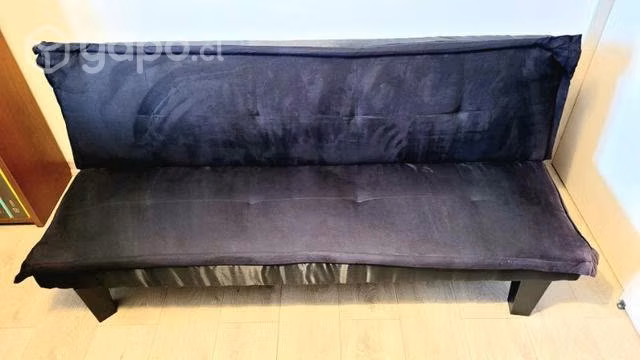 Futon-Sofa cama negro 2P