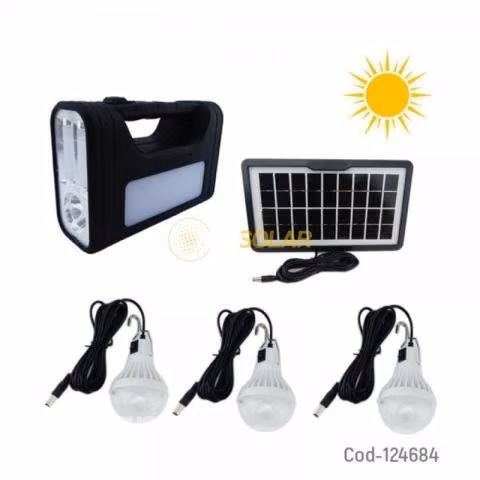 Kit Solar Portatil, Recargable, Incluye 3 Ampollet