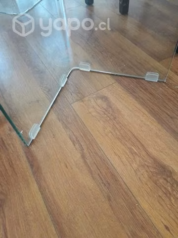 Mesa Comedor Vidrio Biselado con Patas de Vidrio