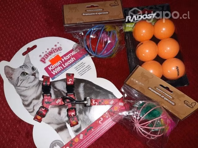 Arnés Gatito Completo + 2 Pelotas + 6 de ping pong