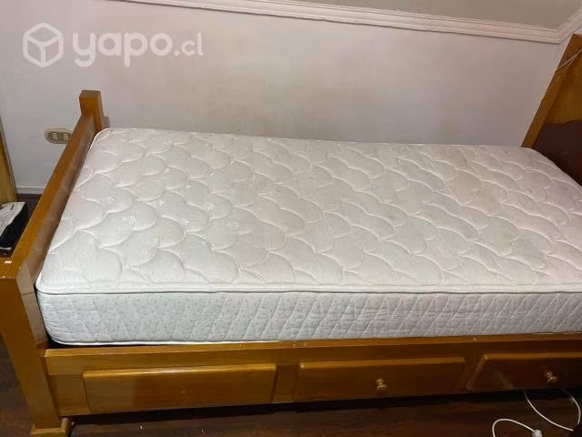 Cama 1 plaza con colchón Rosen