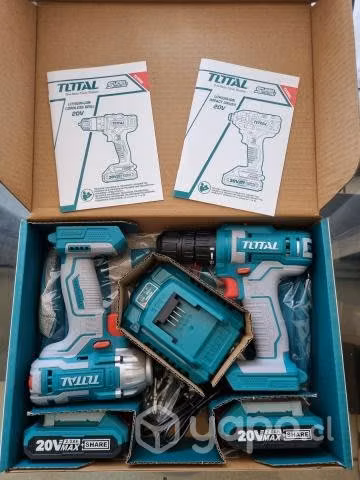 Juego taladro impacto 20v + atornillador 20v TOTAL