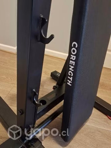 Banco musculación con soportes para barra