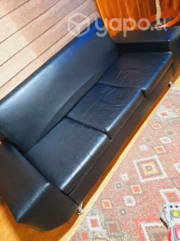 Sofa color negro tres cuerpos
