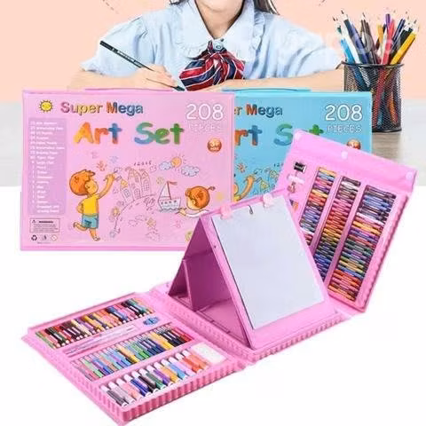 Maleta arte 208 piezas lápices etc