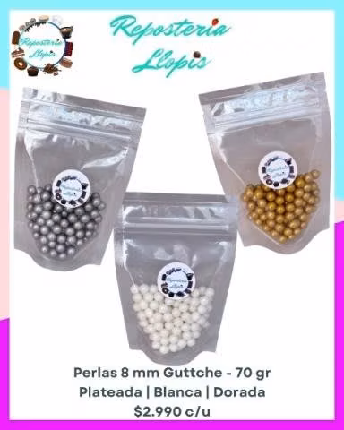 Perlas 4 mm Guttche 70 gr para reposteria