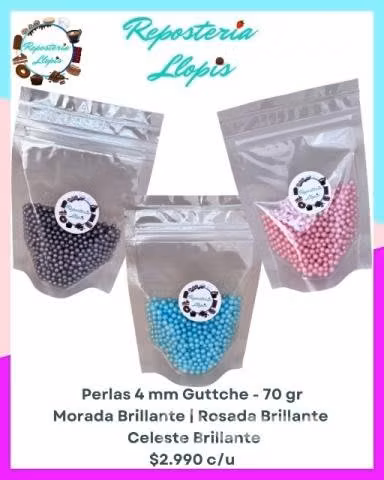 Perlas 4 mm Guttche 70 gr para reposteria