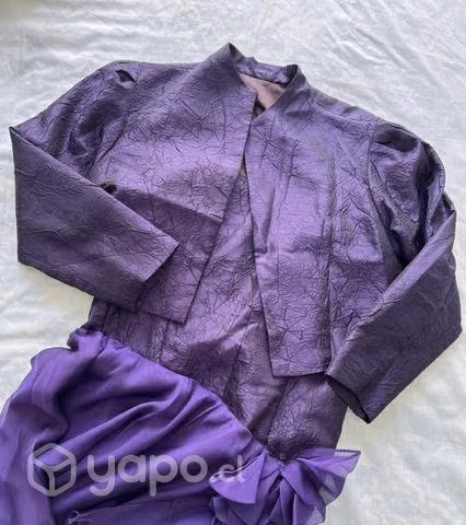 Vestido morado + chaqueta talla M - Imagen 2