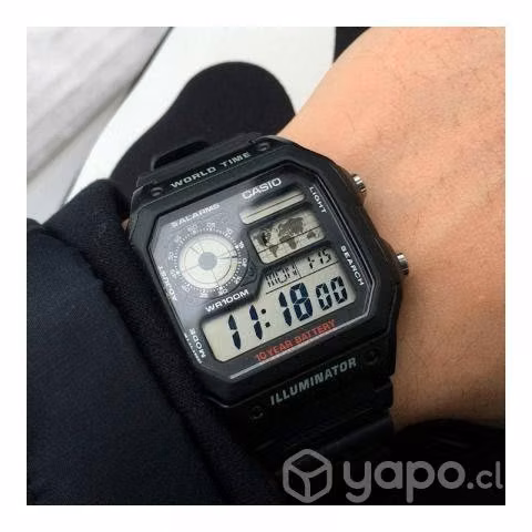 Reloj casio ae1200wh-1a digital iluminator nuev