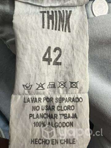 Bermuda O Short Marca Think Talla 42 Celeste - Imagen 4
