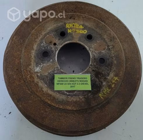 Tambor Freno Tra Der (NNE277) Nissan NP300 2017 LE