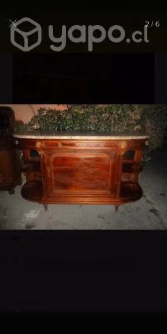 Biffe luis xv caoba con mármol rosado veteado - Imagen 2