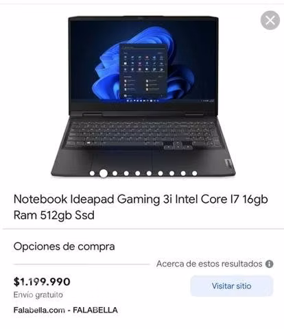 única gamer coreI7 RTX 3050 16 gb