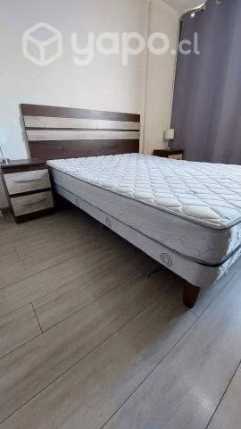 Cama + colchón + respaldo + veladores - Imagen 2