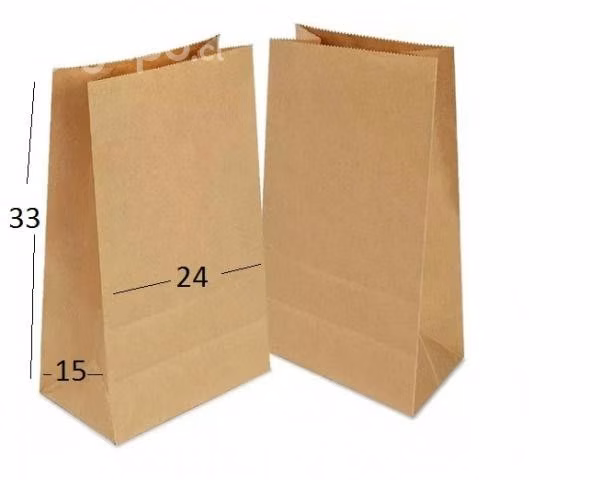Bolsa Kraft Fondo Plano Sin Asa 24x15x33 Cm