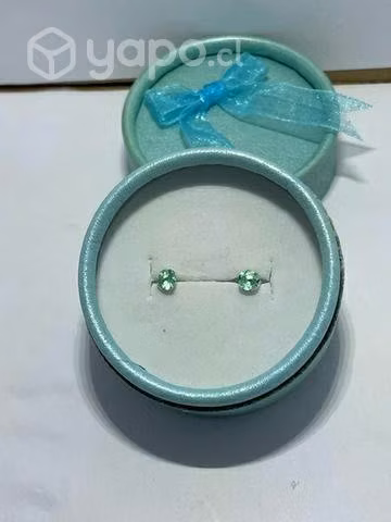Aretes de plata tipo topo con esmeraldas genuinas - Imagen 3