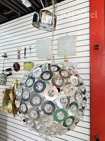 Lámpara de techo aluminio con cristal