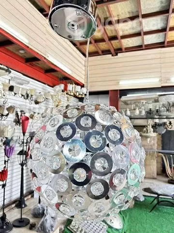 Lámpara de techo aluminio con cristal