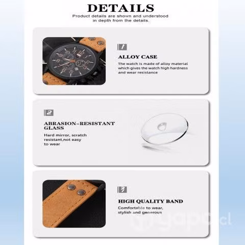 Reloj De Hombre Con Calendario Incluye 3 Pulseras