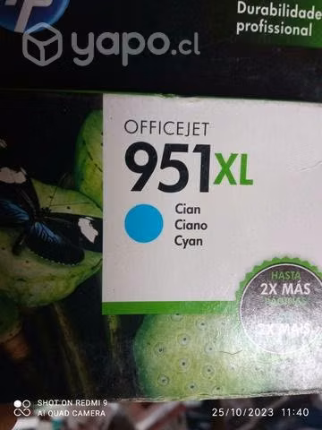 Tintas hp 951xl colores originales de alta