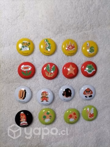 Colección de 16 chapitas de Mario bros
