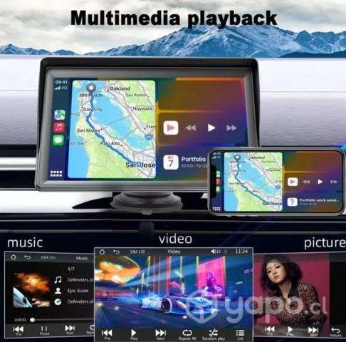 Carplay Portátil Inalámbrico 7 Ips Gps Android Aut - Imagen 2