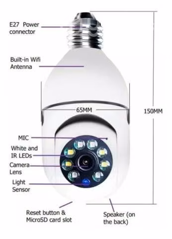 Camara Ip Ampolleta Inteligente 360° 5g